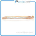 Fashion Jewelry 18K Gold Plated Bracelet Bangle with Shiny CZ Stone